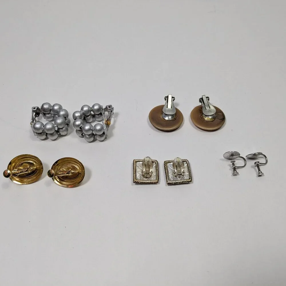 Clip On Earring Lot 5  Fashion Jewelry  Ready to Wear Variety Colors Styles